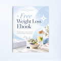 Celora free weight loss ebook cover with wellness imagery, healthy food and infused water